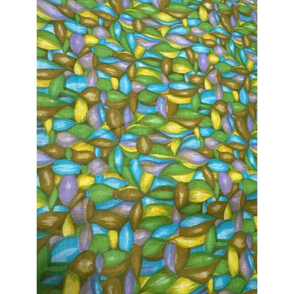 Colorful Leaf Pattern Cotton Fabric 15" x 18" 4 Pieces for Quilting & Crafts - Picture 2 of 5